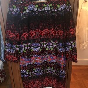 Beautiful Printed Cocktail Long Sleeve Dress